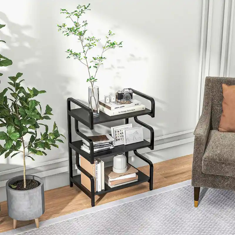HOMCOM Industrial 3-Tier Printer Stand with Storage - Versatile Metal Rack for Home Office 16