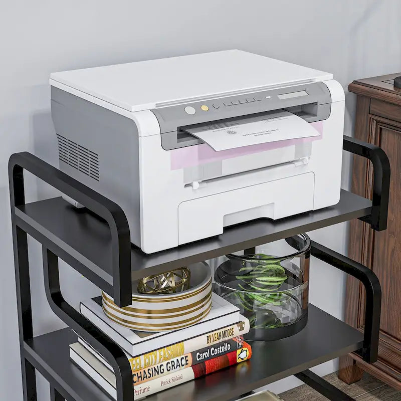 HOMCOM Industrial 3-Tier Printer Stand with Storage - Versatile Metal Rack for Home Office 17
