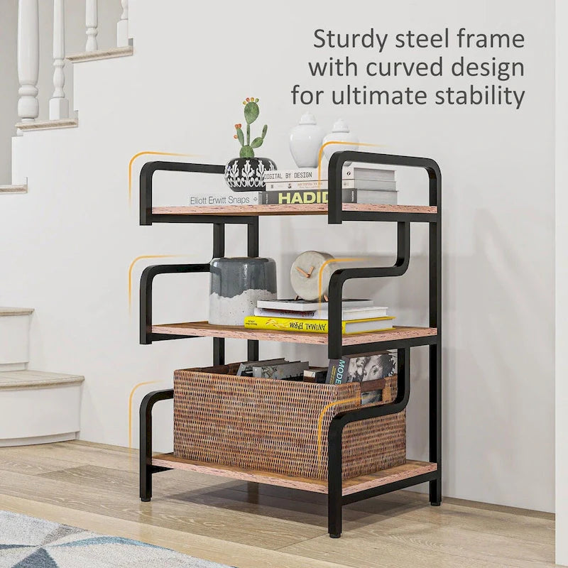 HOMCOM Industrial 3-Tier Printer Stand with Storage - Versatile Metal Rack for Home Office 22