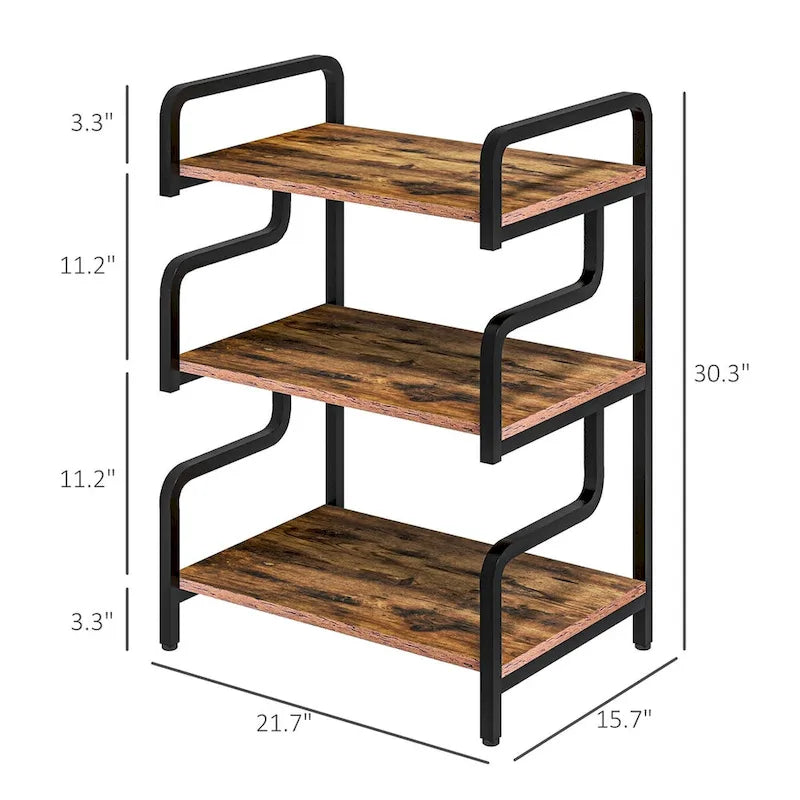 HOMCOM Industrial 3-Tier Printer Stand with Storage - Versatile Metal Rack for Home Office 23