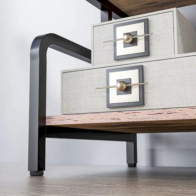 HOMCOM Industrial 3-Tier Printer Stand with Storage - Versatile Metal Rack for Home Office 27