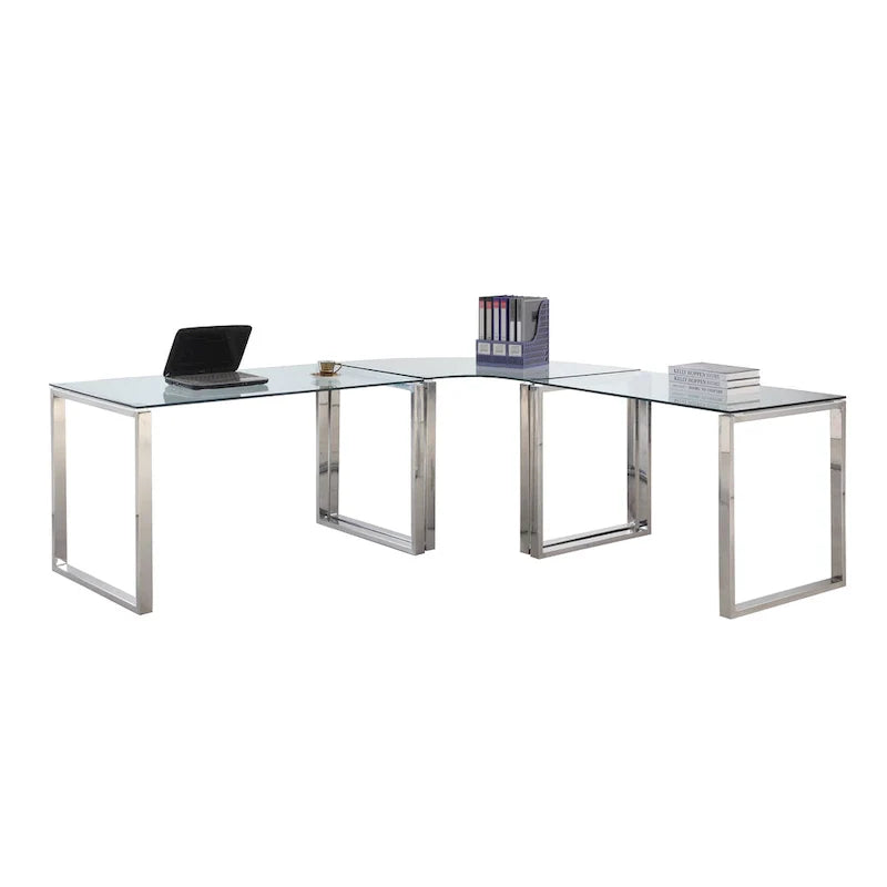 Somette Modern L-Shaped Computer Desk Set (3-Piece) 2
