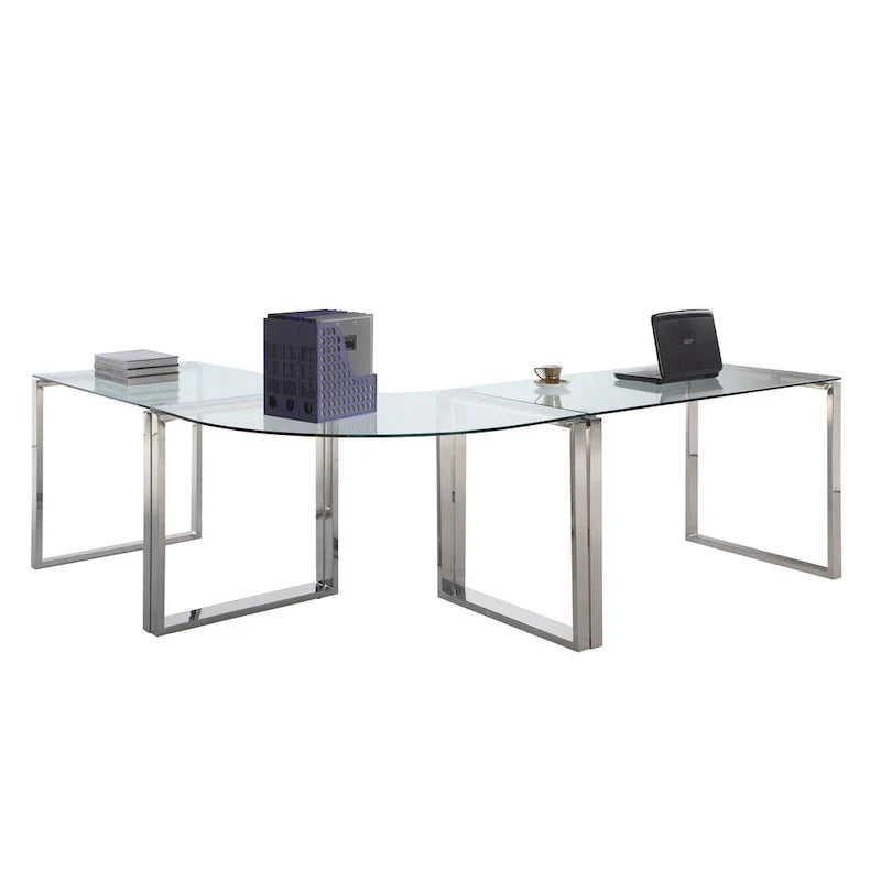 Somette Modern L-Shaped Computer Desk Set (3-Piece) 3