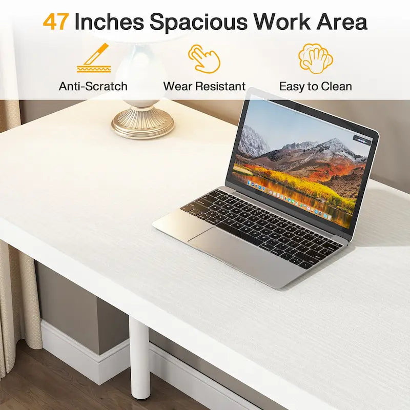 Contemporary Minimalist Computer Desk with 5 Drawer Storage for Study and Writing 3
