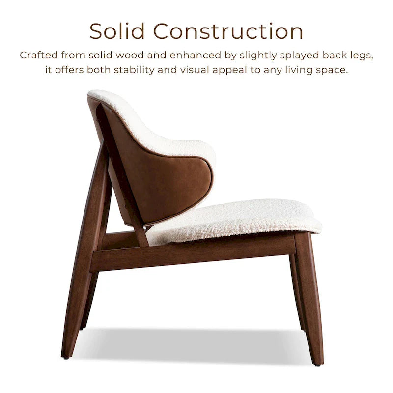 Beck Mid-Century Modern Boucle Wingback Accent Chair in Walnut by Furniture of America 3