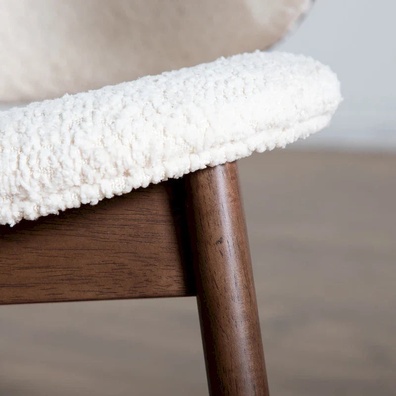 Beck Mid-Century Modern Boucle Wingback Accent Chair in Walnut by Furniture of America 8