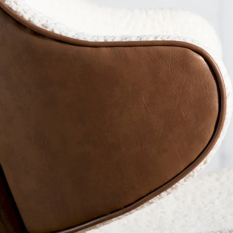 Beck Mid-Century Modern Boucle Wingback Accent Chair in Walnut by Furniture of America 10