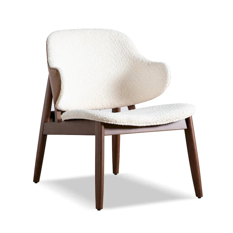 Beck Mid-Century Modern Boucle Wingback Accent Chair in Walnut by Furniture of America 15