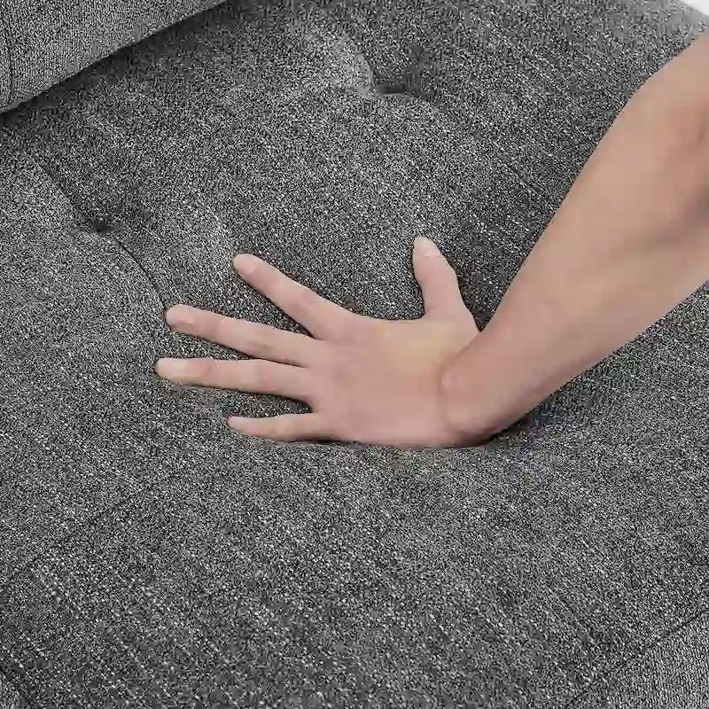 Grey Chenille L-Shaped Modular Sectional Sofa Set with Three Individual Chairs and Three Corner Pieces - Dimensions: 116W x 89.5D x 36.5H 14