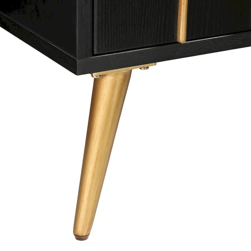 Evari Mid-Century Modern 2-Door Accent Cabinet in Antique Gold - Stylish Sideboard Storage for Living and Dining Rooms 8