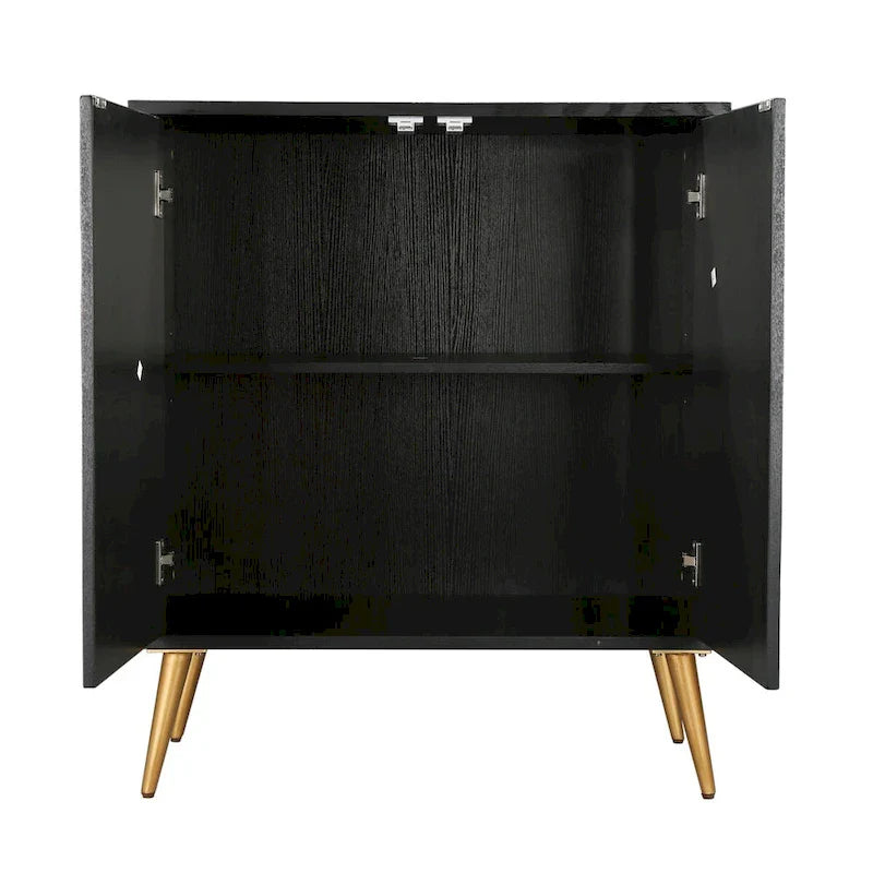 Evari Mid-Century Modern 2-Door Accent Cabinet in Antique Gold - Stylish Sideboard Storage for Living and Dining Rooms 9