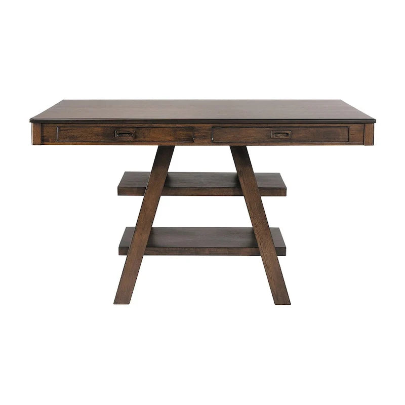 9-Piece Counter Height Dining Set in Ferrara Walnut and Brown 3