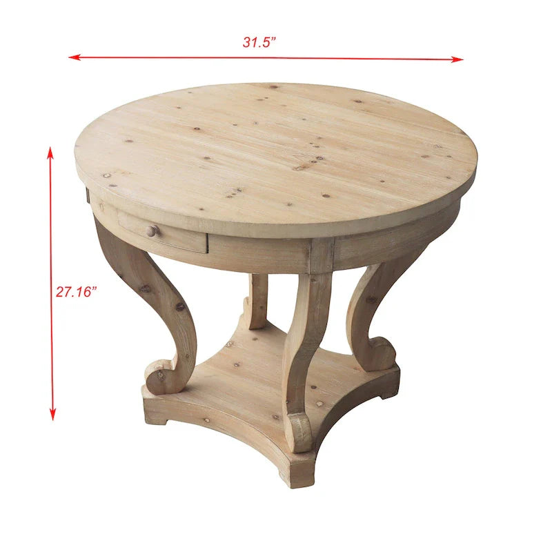 Small Round Dining Table with Curved Legs in Farmhouse Style 6