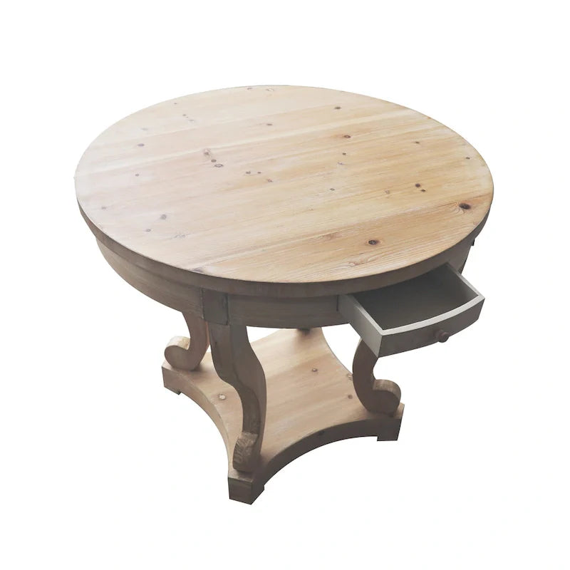 Small Round Dining Table with Curved Legs in Farmhouse Style 9