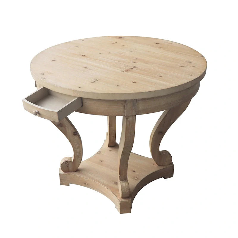 Small Round Dining Table with Curved Legs in Farmhouse Style 10