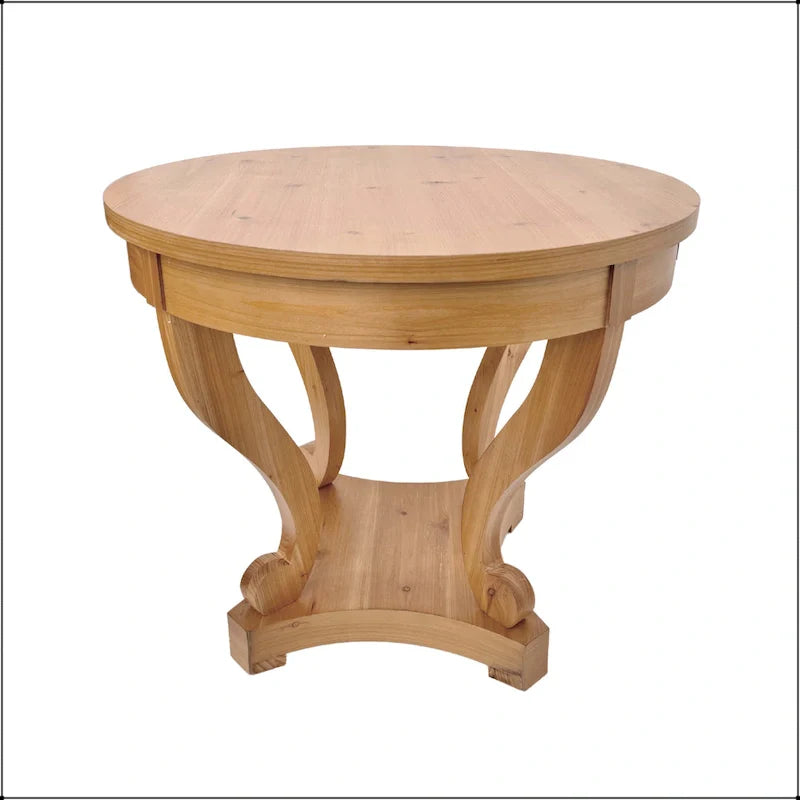 Small Round Dining Table with Curved Legs in Farmhouse Style 14
