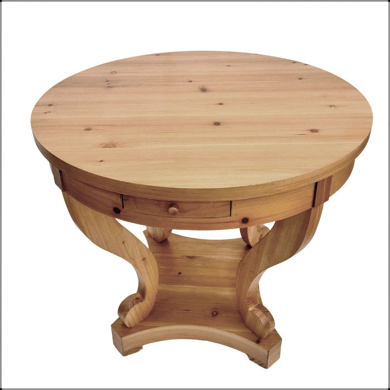 Small Round Dining Table with Curved Legs in Farmhouse Style 16