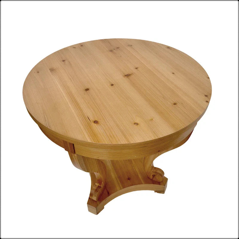 Small Round Dining Table with Curved Legs in Farmhouse Style 17