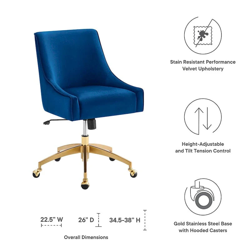 Discern Velvet Performance Office Chair 14