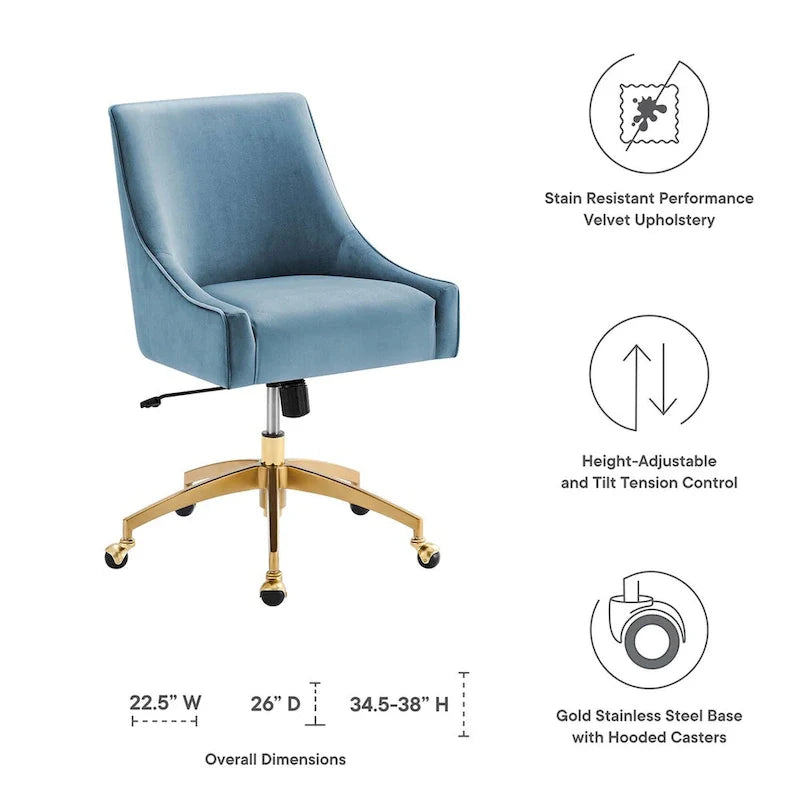 Discern Velvet Performance Office Chair 21