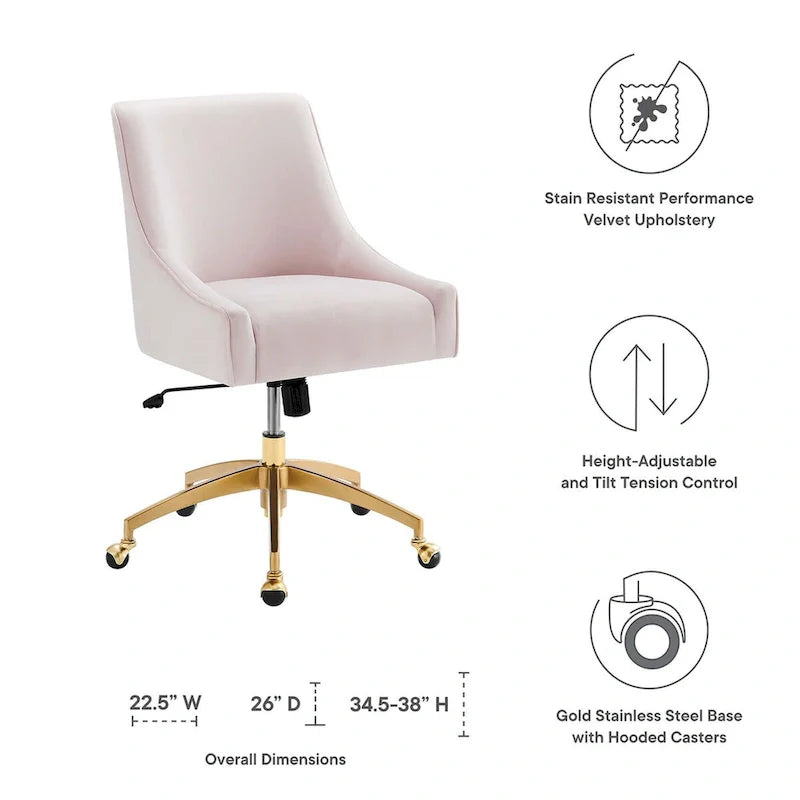 Discern Velvet Performance Office Chair 35