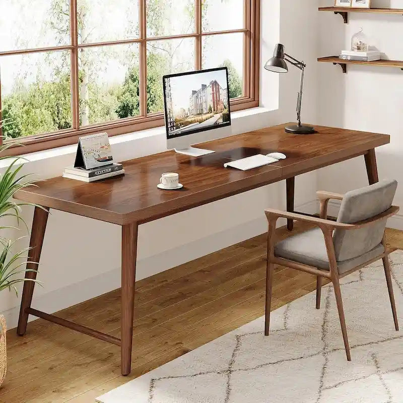 78.7-Inch Extra Long Wooden Desk - Spacious 2-Person Computer and Writing Desk 1
