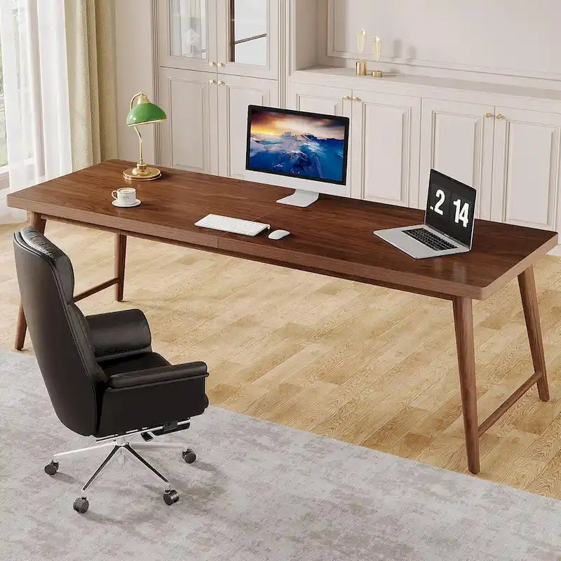 78.7-Inch Extra Long Wooden Desk - Spacious 2-Person Computer and Writing Desk 3