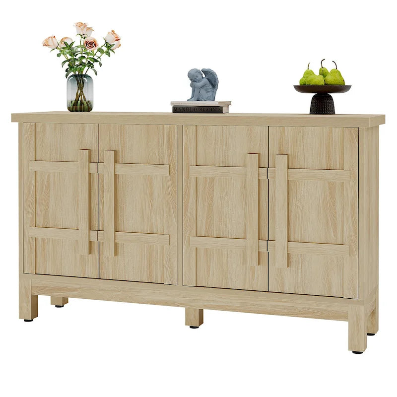 55-Inch Rustic Wood Farmhouse Buffet Cabinet with Ample Storage 8