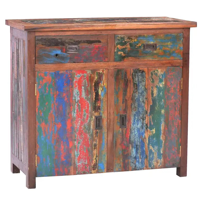 Marina Del Rey Eco-Friendly Teak Wood Linen Cabinet with 2 Doors and 2 Drawers 3