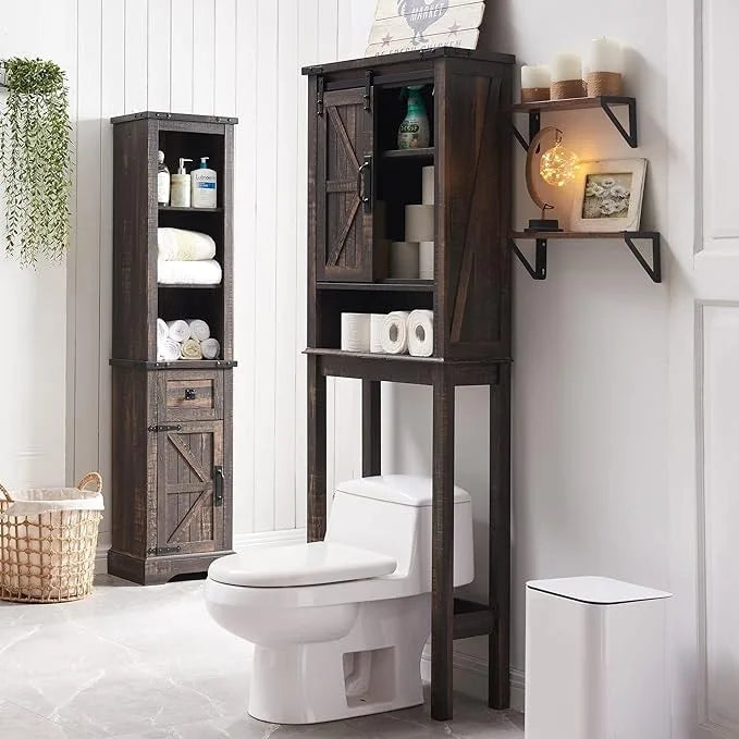 Farmhouse Style Over-The-Toilet Storage Cabinet 26