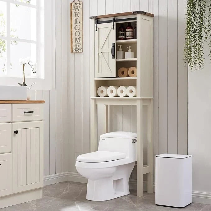 Farmhouse Style Over-The-Toilet Storage Cabinet 28