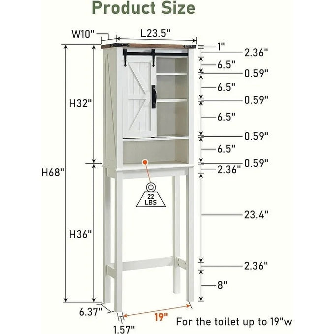 Farmhouse Style Over-The-Toilet Storage Cabinet 2