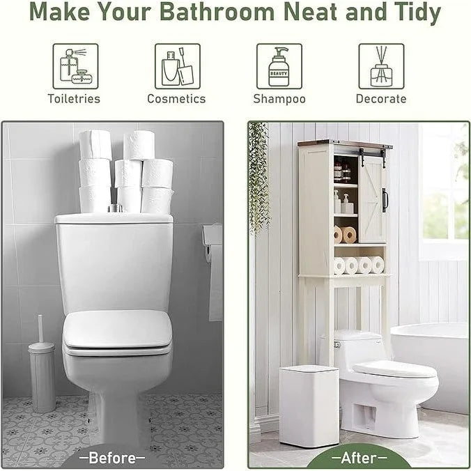 Farmhouse Style Over-The-Toilet Storage Cabinet 3