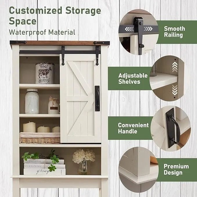 Farmhouse Style Over-The-Toilet Storage Cabinet 5