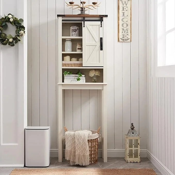 Farmhouse Style Over-The-Toilet Storage Cabinet 6