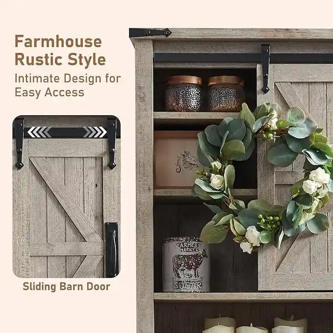 Farmhouse Style Over-The-Toilet Storage Cabinet 10