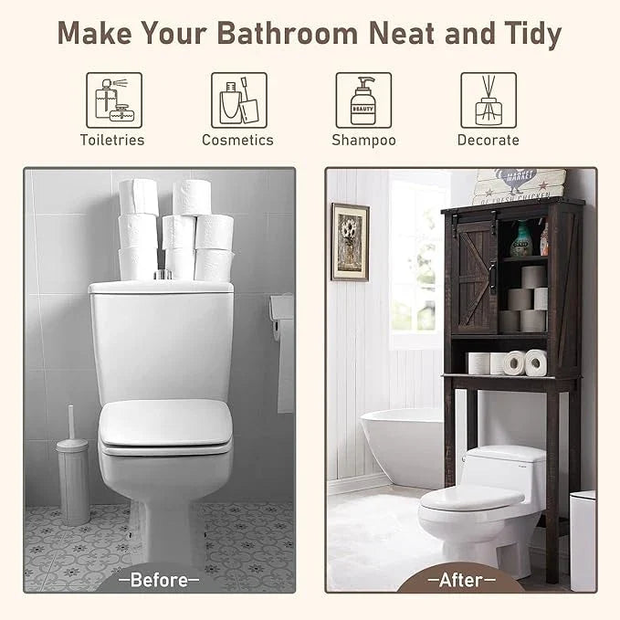 Farmhouse Style Over-The-Toilet Storage Cabinet 15