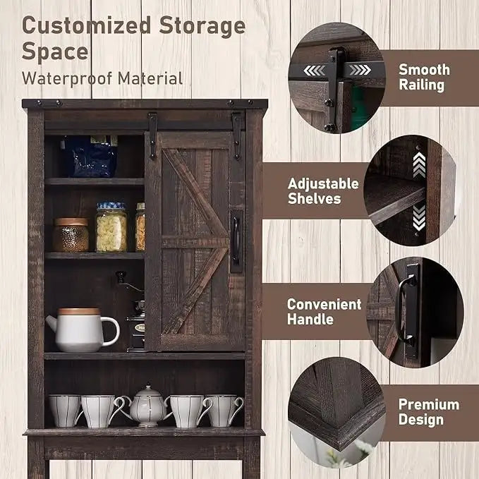 Farmhouse Style Over-The-Toilet Storage Cabinet 17
