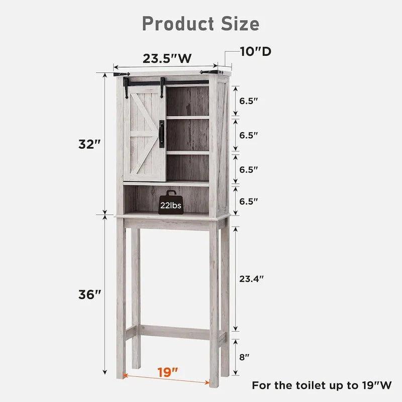 Farmhouse Style Over-The-Toilet Storage Cabinet 20