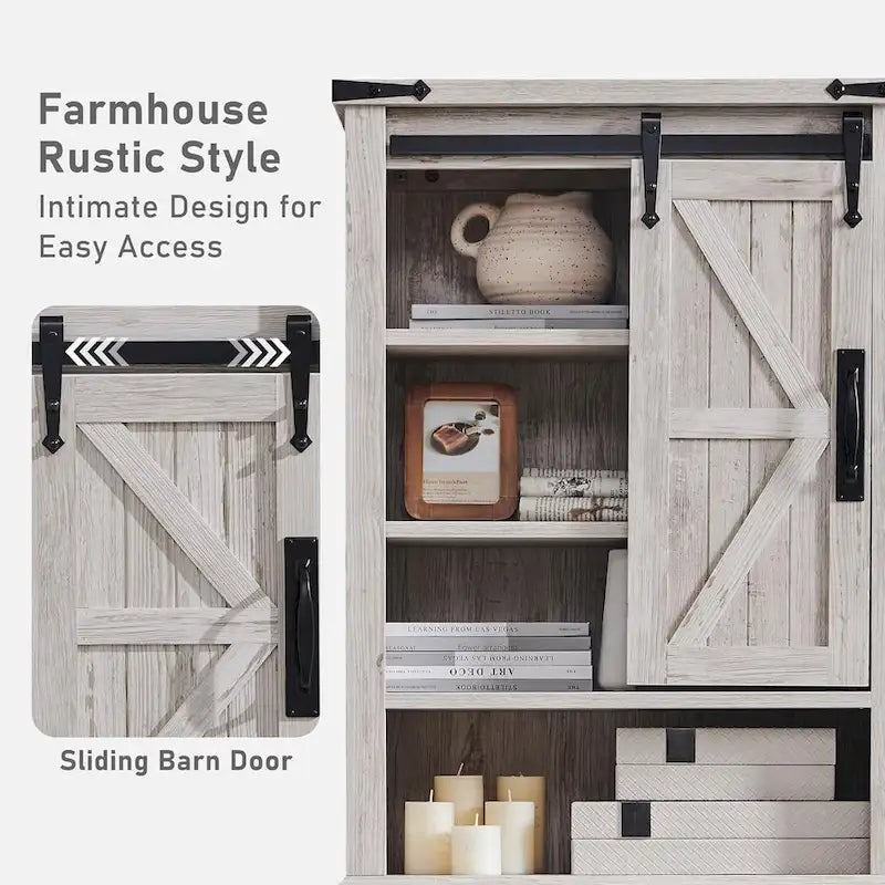Farmhouse Style Over-The-Toilet Storage Cabinet 22