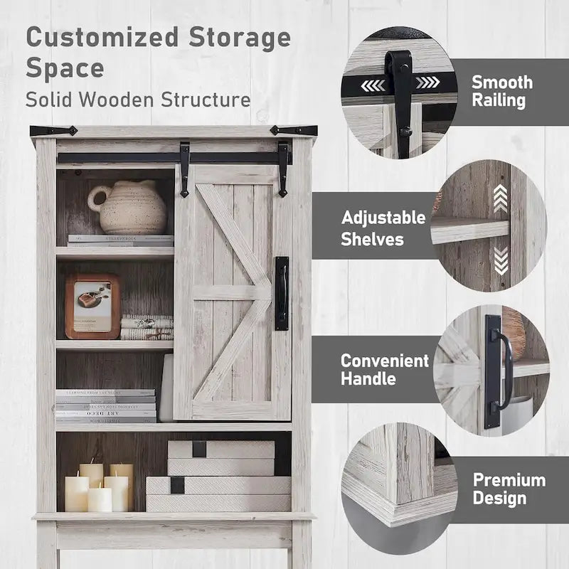 Farmhouse Style Over-The-Toilet Storage Cabinet 23