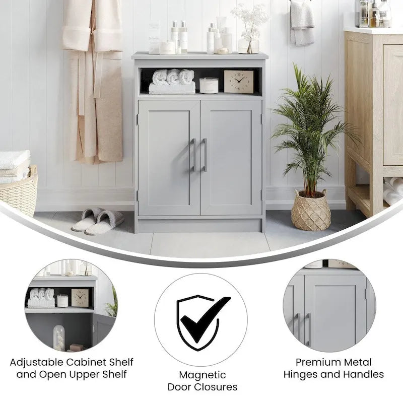 Magnetic Closure Floor Cabinet Organizer with Shelves 5