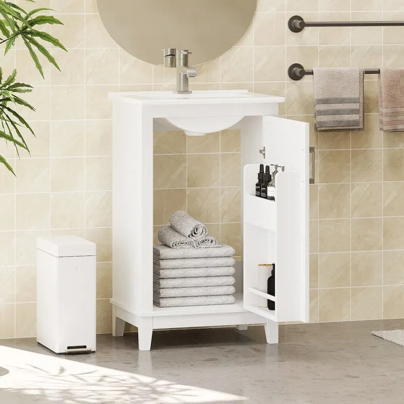 Contemporary 20-Inch Compact Bathroom Vanity Cabinet with Ceramic Sink 15