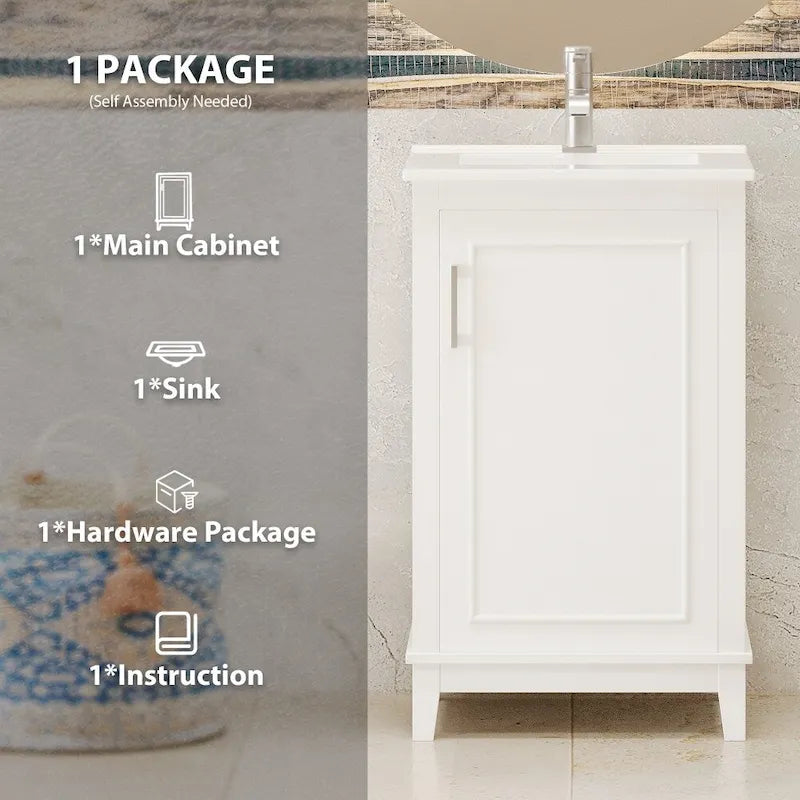 Contemporary 20-Inch Compact Bathroom Vanity Cabinet with Ceramic Sink 19