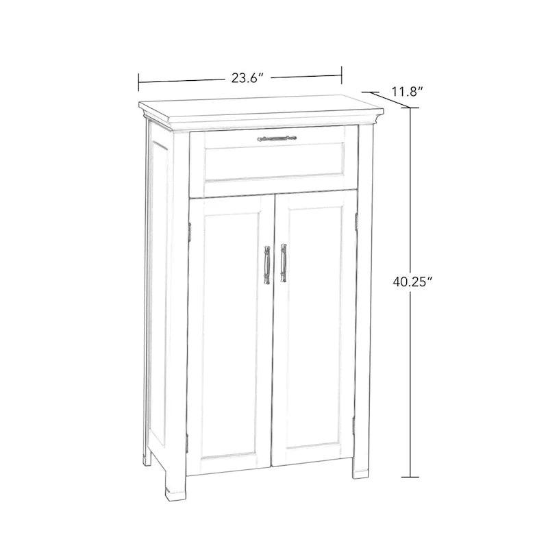 RiverRidge Somerset Gray Two-Door Storage Cabinet for Bathroom and Laundry with Drawer and Adjustable Shelf 6