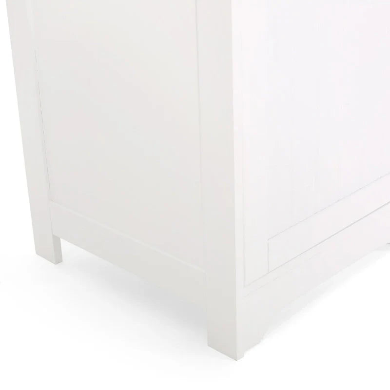 63-Inch White Freestanding Bathroom Linen Cabinet with Adjustable Shelves and Single Door 6