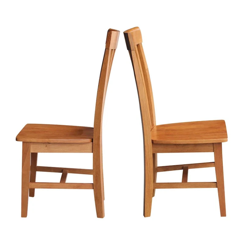 Set of 2 Cosmo Tall Mission Chairs in Solid Wood by International Concepts 8