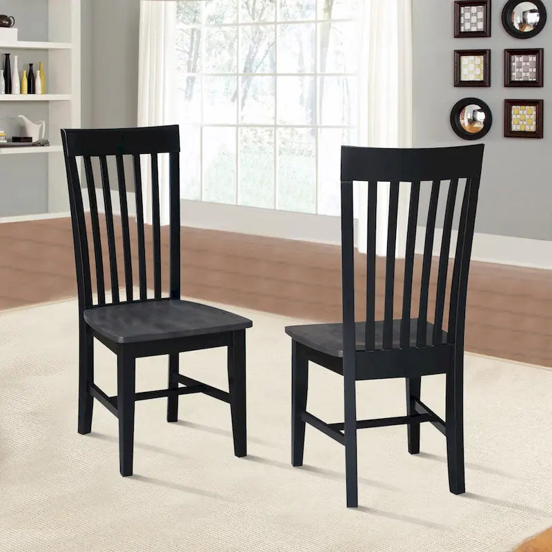 Set of 2 Cosmo Tall Mission Chairs in Solid Wood by International Concepts 12