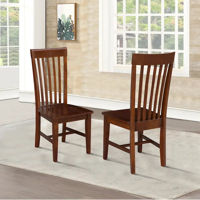 Set of 2 Cosmo Tall Mission Chairs in Solid Wood by International Concepts 22