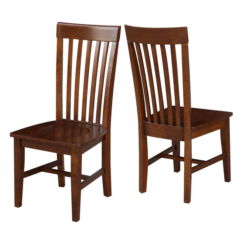 Set of 2 Cosmo Tall Mission Chairs in Solid Wood by International Concepts 28